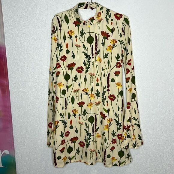 NWT Agua by Agua Bendita  Sur Primavera Silk Jacquard Mini Dress Large - Picture 2 of 16